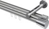 10214646-103312 Innenlauf Gardinenstange Aluminium / Metall 20 mm Ø 2-läufig SITENO - Sitra Silbergrau / Chrom