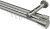 10214646-XX3339 Innenlauf Gardinenstange Aluminium / Metall 20 mm Ø 2-läufig SITENO - Sitra Silbergrau / Edelstahl-Optik