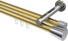 10214646-XX3812 Innenlauf Gardinenstange Aluminium / Metall 20 mm Ø 2-läufig SITENO - Sitra Messing-Optik / Chrom