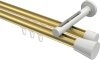 10214646-XX3832 Innenlauf Gardinenstange Aluminium / Metall 20 mm Ø 2-läufig SITENO - Sitra Messing-Optik / Weiß