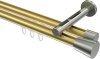 10214646-XX3839 Innenlauf Gardinenstange Messing-Optik / Edelstahl-Optik 20 mm Ø 2-läufig SITENO - Sitra