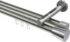10214646-103912 Innenlauf Gardinenstange Aluminium / Metall 20 mm Ø 2-läufig SITENO - Sitra Edelstahl-Optik / Chrom
