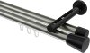 10214646-XX3929 Innenlauf Gardinenstange Aluminium / Metall 20 mm Ø 2-läufig SITENO - Sitra Edelstahl-Optik / Schwarz