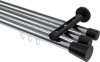 10214647-XX1229 Innenlauf Gardinenstange Aluminium / Metall 20 mm Ø 3-läufig SITENO - Sitra Chrom / Schwarz