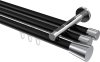 10214647-XX2912 Innenlauf Gardinenstange Aluminium / Metall 20 mm Ø 3-läufig SITENO - Sitra Schwarz / Chrom
