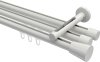 10214647-XX32 Innenlauf Gardinenstange Aluminium / Metall 20 mm Ø 3-läufig SITENO - Sitra Weiß
