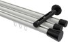 10214647-XX3229 Innenlauf Gardinenstange Aluminium / Metall 20 mm Ø 3-läufig SITENO - Sitra Weiß / Schwarz