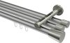 10214647-103339 Innenlauf Gardinenstange Aluminium / Metall 20 mm Ø 3-läufig SITENO - Sitra Silbergrau / Edelstahl-Optik