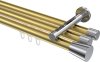 10214647-XX3812 Innenlauf Gardinenstange Aluminium / Metall 20 mm Ø 3-läufig SITENO - Sitra Messing-Optik / Chrom