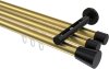 10214647-XX3829 Innenlauf Gardinenstange Aluminium / Metall 20 mm Ø 3-läufig SITENO - Sitra Messing-Optik / Schwarz