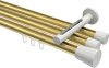 10214647-XX3832 Innenlauf Gardinenstange Aluminium / Metall 20 mm Ø 3-läufig SITENO - Sitra Messing-Optik / Weiß