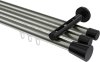 10214647-XX3929 Innenlauf Gardinenstange Aluminium / Metall 20 mm Ø 3-läufig SITENO - Sitra Edelstahl-Optik / Schwarz