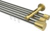 10214647-XX3938 Innenlauf Gardinenstange Edelstahl-Optik / Messing-Optik 20 mm Ø 3-läufig SITENO - Sitra