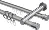 10223112-XX3312 Rundrohr-Innenlauf Gardinenstange Aluminium / Metall 20 mm Ø 2-läufig PLATON - Santo Silbergrau / Chrom