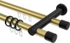 10223112-XX3829 Rundrohr-Innenlauf Gardinenstange Aluminium / Metall 20 mm Ø 2-läufig PLATON - Santo Messing-Optik / Schwarz