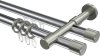 10223126-XX1239 Rundrohr-Innenlauf Gardinenstange Aluminium / Metall 20 mm Ø 2-läufig PRESTIGE - Santo Chrom / Edelstahl-Optik