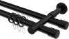 10223126-1029 Rundrohr-Innenlauf Gardinenstange Aluminium / Metall 20 mm Ø 2-läufig PRESTIGE - Santo Schwarz