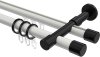 10223126-103229 Rundrohr-Innenlauf Gardinenstange Aluminium / Metall 20 mm Ø 2-läufig PRESTIGE - Santo Weiß / Schwarz