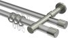 10223126-XX3339 Rundrohr-Innenlauf Gardinenstange Aluminium / Metall 20 mm Ø 2-läufig PRESTIGE - Santo Silbergrau / Edelstahl-Optik