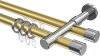 10223126-XX3812 Rundrohr-Innenlauf Gardinenstange Aluminium / Metall 20 mm Ø 2-läufig PRESTIGE - Santo Messing-Optik / Chrom