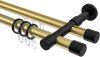 10223126-XX3829 Rundrohr-Innenlauf Gardinenstange Aluminium / Metall 20 mm Ø 2-läufig PRESTIGE - Santo Messing-Optik / Schwarz