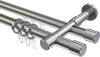10223126-XX3912 Rundrohr-Innenlauf Gardinenstange Aluminium / Metall 20 mm Ø 2-läufig PRESTIGE - Santo Edelstahl-Optik / Chrom
