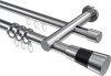 10223312-10121229 Rundrohr-Innenlauf Gardinenstange Aluminium / Metall 20 mm Ø 2-läufig PLATON - Tanara Chrom