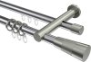 10223312-XX1239 Rundrohr-Innenlauf Gardinenstange Aluminium / Metall 20 mm Ø 2-läufig PLATON - Tanara Chrom / Edelstahl-Optik