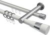 10223312-103212 Rundrohr-Innenlauf Gardinenstange Aluminium / Metall 20 mm Ø 2-läufig PLATON - Tanara Weiß / Chrom