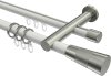 10223312-103239 Rundrohr-Innenlauf Gardinenstange Aluminium / Metall 20 mm Ø 2-läufig PLATON - Tanara Weiß / Edelstahl-Optik