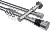 10223326-10121229 Rundrohr-Innenlauf Gardinenstange Aluminium / Metall 20 mm Ø 2-läufig PRESTIGE - Tanara Chrom