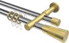 10223326-XX1238 Rundrohr-Innenlauf Gardinenstange Aluminium / Metall 20 mm Ø 2-läufig PRESTIGE - Tanara Chrom / Messing-Optik