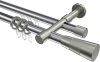 10223326-XX1239 Rundrohr-Innenlauf Gardinenstange Aluminium / Metall 20 mm Ø 2-läufig PRESTIGE - Tanara Chrom / Edelstahl-Optik