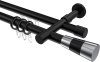 10223326-1029 Rundrohr-Innenlauf Gardinenstange Aluminium / Metall 20 mm Ø 2-läufig PRESTIGE - Tanara Schwarz
