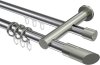 10223412-XX1239 Rundrohr-Innenlauf Gardinenstange Aluminium / Metall 20 mm Ø 2-läufig PLATON - Verano Chrom / Edelstahl-Optik