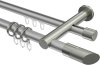 10223412-XX3339 Rundrohr-Innenlauf Gardinenstange Aluminium / Metall 20 mm Ø 2-läufig PLATON - Verano Silbergrau / Edelstahl-Optik