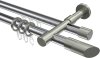 10223426-XX1239 Rundrohr-Innenlauf Gardinenstange Aluminium / Metall 20 mm Ø 2-läufig PRESTIGE - Verano Chrom / Edelstahl-Optik