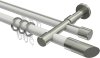 10223426-103239 Rundrohr-Innenlauf Gardinenstange Aluminium / Metall 20 mm Ø 2-läufig PRESTIGE - Verano Weiß / Edelstahl-Optik