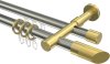 10223426-103938 Rundrohr-Innenlauf Gardinenstange Edelstahl-Optik / Messing-Optik 20 mm Ø 2-läufig PRESTIGE - Verano