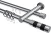 10223512-10121229 Rundrohr-Innenlauf Gardinenstange Aluminium / Metall 20 mm Ø 2-läufig PLATON - Mavell Chrom