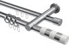 10223512-10123212 Rundrohr-Innenlauf Gardinenstange Aluminium / Metall 20 mm Ø 2-läufig PLATON - Mavell Chrom