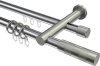 10223512-101239 Rundrohr-Innenlauf Gardinenstange Aluminium / Metall 20 mm Ø 2-läufig PLATON - Mavell Chrom / Edelstahl-Optik