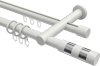 10223512-1032 Rundrohr-Innenlauf Gardinenstange Aluminium / Metall 20 mm Ø 2-läufig PLATON - Mavell Weiß