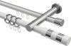 10223512-103212 Rundrohr-Innenlauf Gardinenstange Aluminium / Metall 20 mm Ø 2-läufig PLATON - Mavell Weiß / Chrom