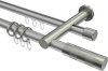 10223512-XX3339 Rundrohr-Innenlauf Gardinenstange Aluminium / Metall 20 mm Ø 2-läufig PLATON - Mavell Silbergrau / Edelstahl-Optik