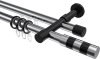 10223526-XX1229 Rundrohr-Innenlauf Gardinenstange Aluminium / Metall 20 mm Ø 2-läufig PRESTIGE - Mavell Chrom / Schwarz
