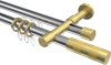 10223526-XX1238 Rundrohr-Innenlauf Gardinenstange Aluminium / Metall 20 mm Ø 2-läufig PRESTIGE - Mavell Chrom / Messing-Optik