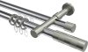 10223526-XX1239 Rundrohr-Innenlauf Gardinenstange Aluminium / Metall 20 mm Ø 2-läufig PRESTIGE - Mavell Chrom / Edelstahl-Optik
