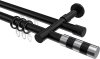 10223526-1029 Rundrohr-Innenlauf Gardinenstange Aluminium / Metall 20 mm Ø 2-läufig PRESTIGE - Mavell Schwarz