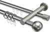 10223612-XX1239 Rundrohr-Innenlauf Gardinenstange Aluminium / Metall 20 mm Ø 2-läufig PLATON - Luino Chrom / Edelstahl-Optik